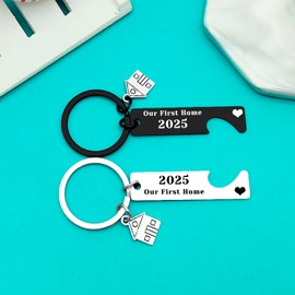 Ximalun Our First Home 2025 Keyring Set Housewarming Gifts New Home Gift Idea New House Gift New Home Owners Gift First Home Gifts for Women Men Couples Friends Family