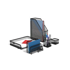 Tru Red Tr57540-Cc 5 Piece Wire Mesh Organizer Set, Matte Black