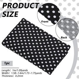 FINGERINSPIRE 1M Black White Polka Dot Cotton Fabric 1.58m Wide Dots Printed Craft Fabric Rectangle Cotton Fabrics with 6mm Polka Dots Pattern Clothes Craft Fabrics for Clothes Sewing Supplies