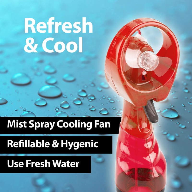 VFM - Red Cooling Mist Fan With Lanyard