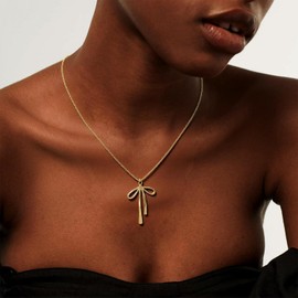 RadiVibe Bow Necklace Dainty Bowknot Anhänger Choker Halskette Bow Stuff Schmuck Bow Themed Geschenke für Frauen Trendy