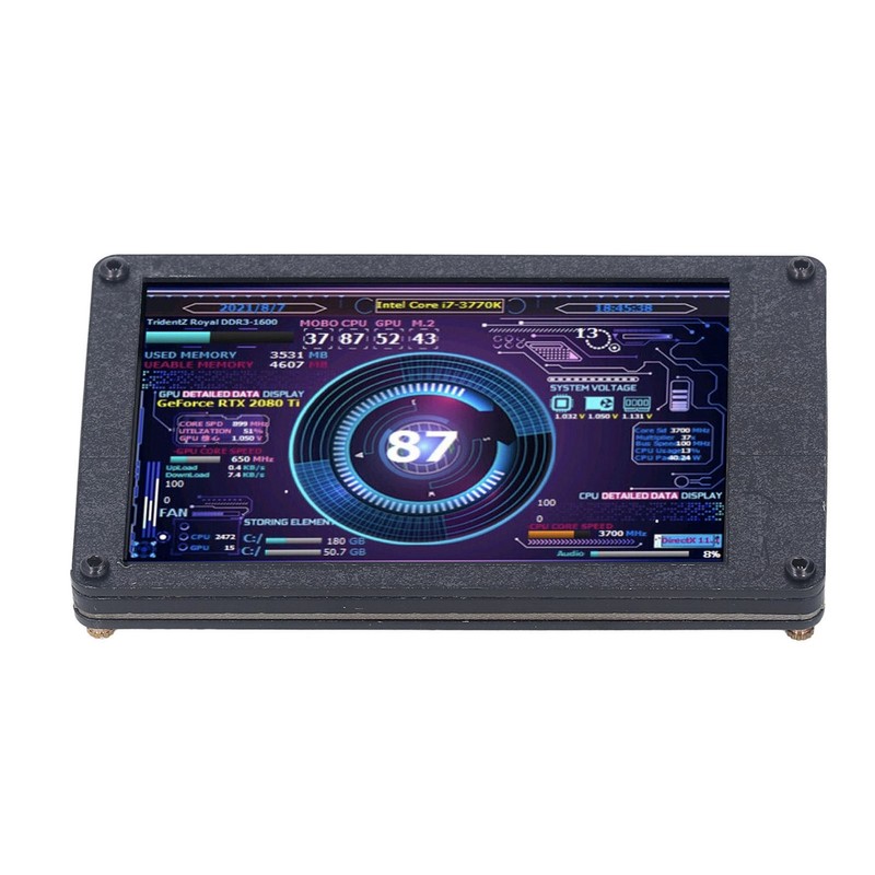 USB Mini Screen Adjustable Brightness 3.5in IPS Computer Temp CPU