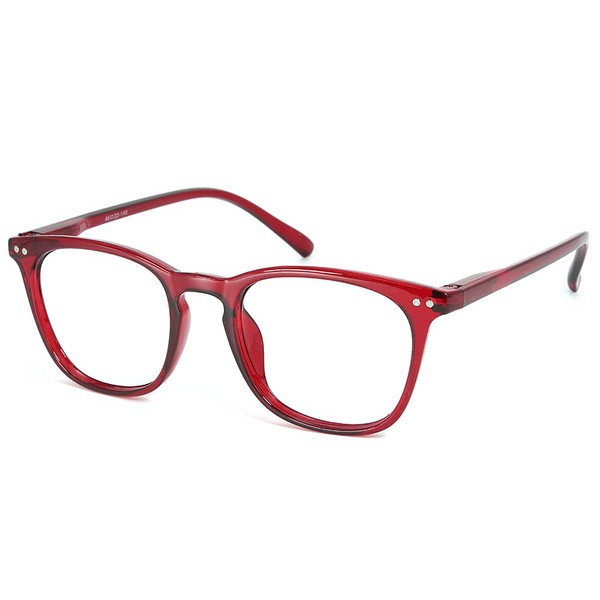 JiSoo-Gafas de lectura Mujer 1.5 Lectores de diseño elegante 1.5, Gafas de lectura para mujer 1.5+ con bisagra de resorte, Rojo
