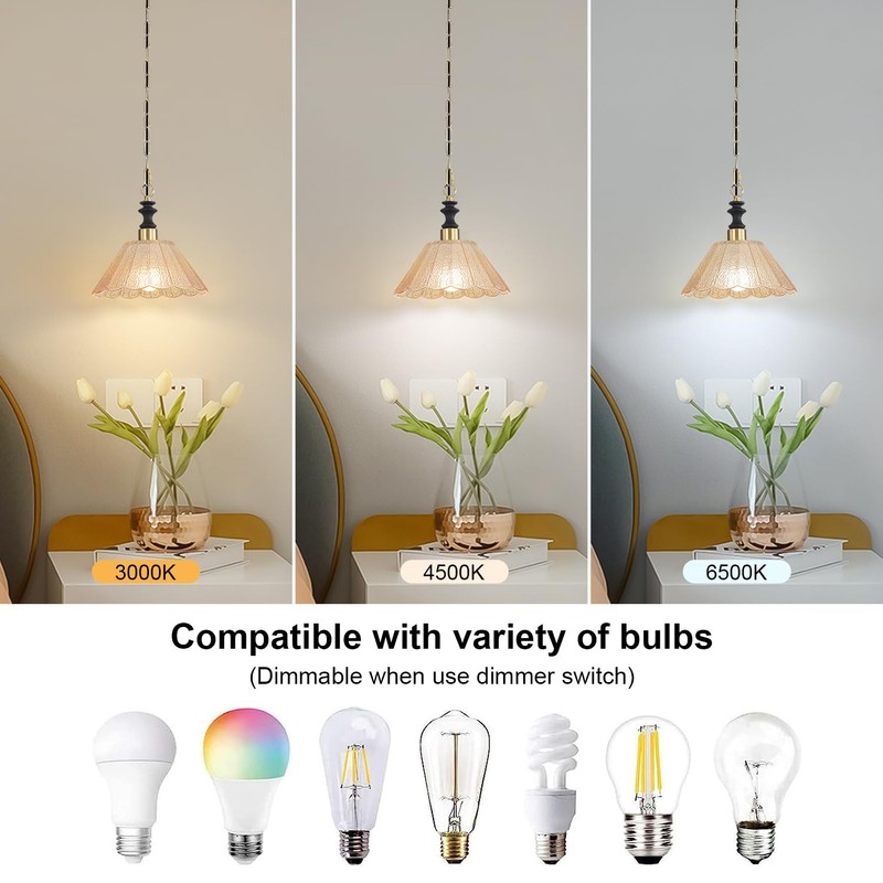 EFINEHOME Glass Modern Farmhouse Pendant Light, 1-Light Indoor Hanging Lamp