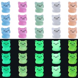 WEWAYSMILE Pack of 30 5-style small luminous miniature figures, mini luminous resin figures, colourful small figures, for home garden, dollroom, landscape decoration, DIY