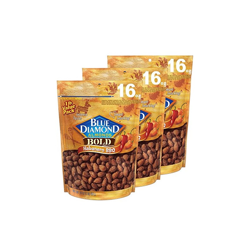 Blue Diamond Almonds Habanero BBQ Flavored Snack Nuts, 16 Ounce