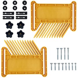 Featherboard Woodworking Tools, Safety Device Stackable Featherboard for Table Saws, Router Tables & Band Saw with Miter Slots, Miter Track, T-Slots, T-Track(2 Pcs,Yellow)