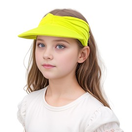 Jastore Kids Visor Sun Hat Adjustable Girls Tennis Hat Sports Boys Hat Travel Running Golf Visor Cap UPF 50+ (US, Age, 6 Years, 12 Years, Fluorescent Yellow)