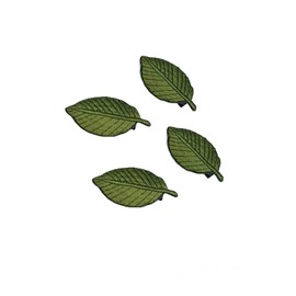 Leaves Hair Clip Embroidery Leaf-Shaped Hairpin Girls Leaves Hair Barrettes BW06 (4 Pcs-Green)