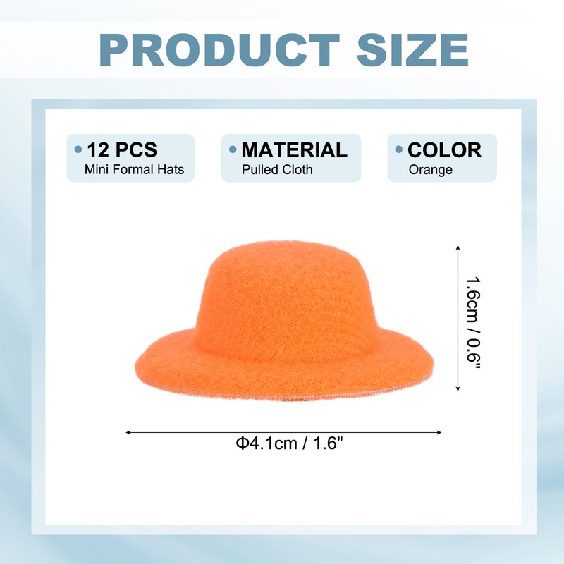 [PATIKIL] 12 Pcs 1.6 Inch Mini Formal Hat Miniature Doll