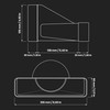 220 x 55 mm / 22 x 5.5 cm Rectangular