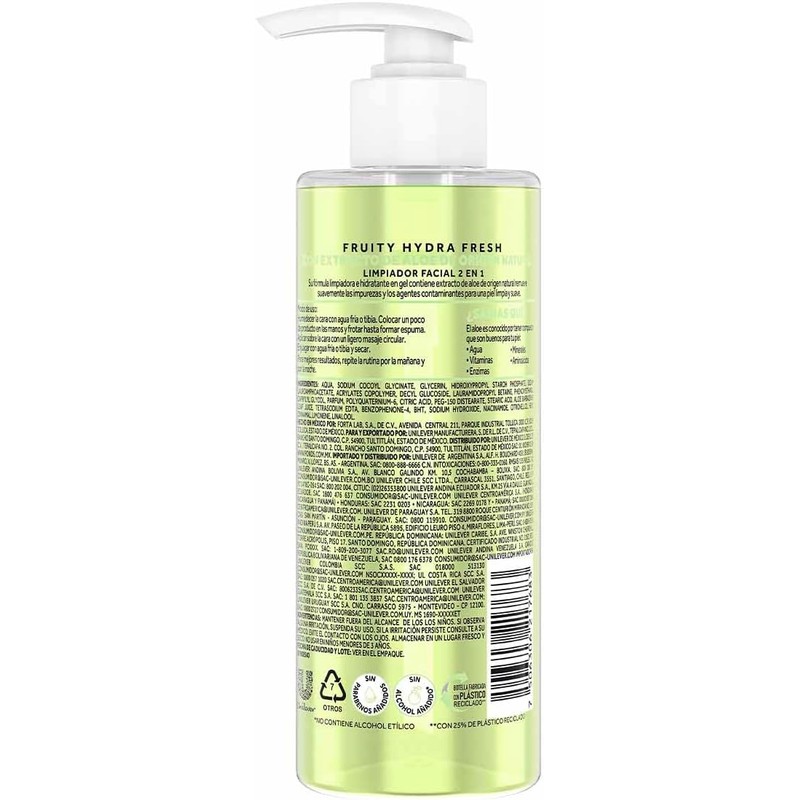 Gel Limpiador Facial Pond's Fruity Hydra Fresh Aloe 200 ml