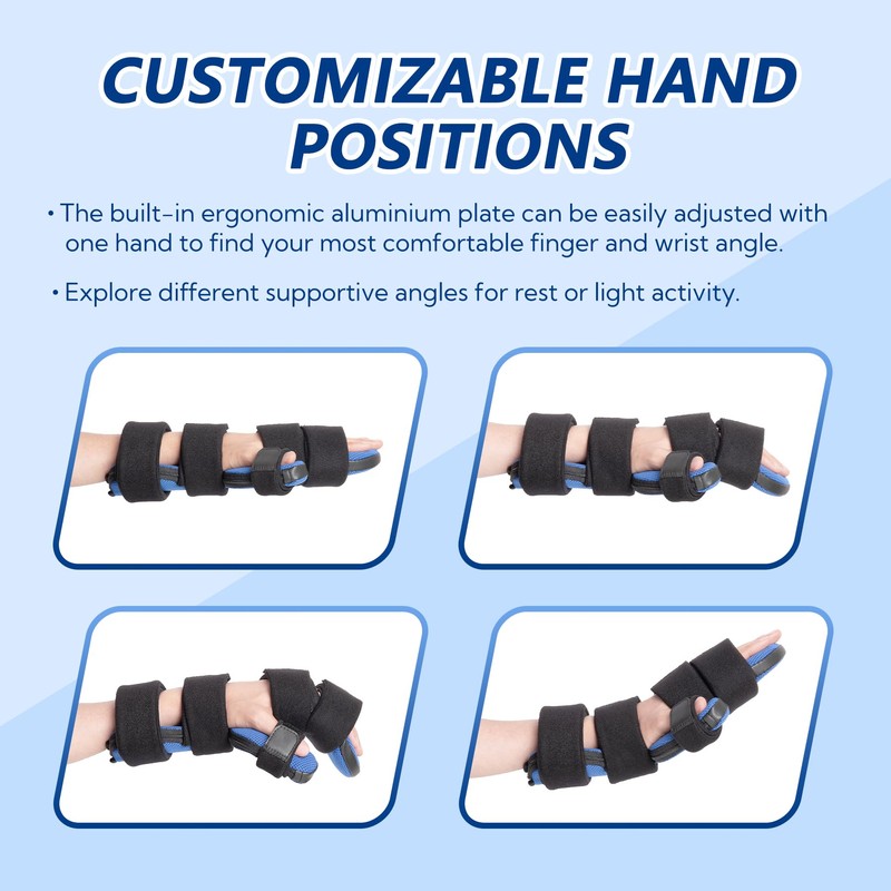 YiYame Resting Hand Splint with Finger Support for Stroke Recovery,