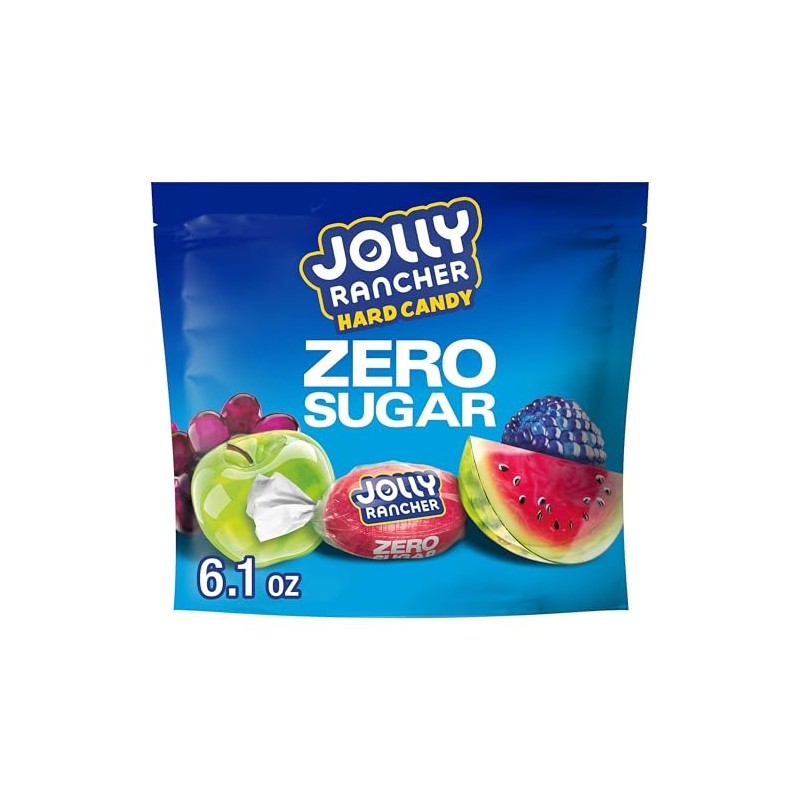 JOLLY RANCHER Zero Sugar Assorted Fruit Flavored Hard Candy Bag,