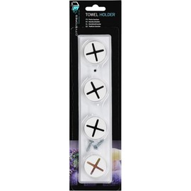 Citystores® CA 4 Hole Tea Towel Holder White Wall-mounted Towel Rack For Kitchen Easy Install Tea Towel Hooks Space-saving Bathroom Towel Organiser