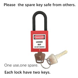 SAFBY Lockout Tagout Locks Loto Safety Padlock, Keyed Differently, OSHA Loto Safe Padlocks for Lock Out Tag Out Stations and Devices