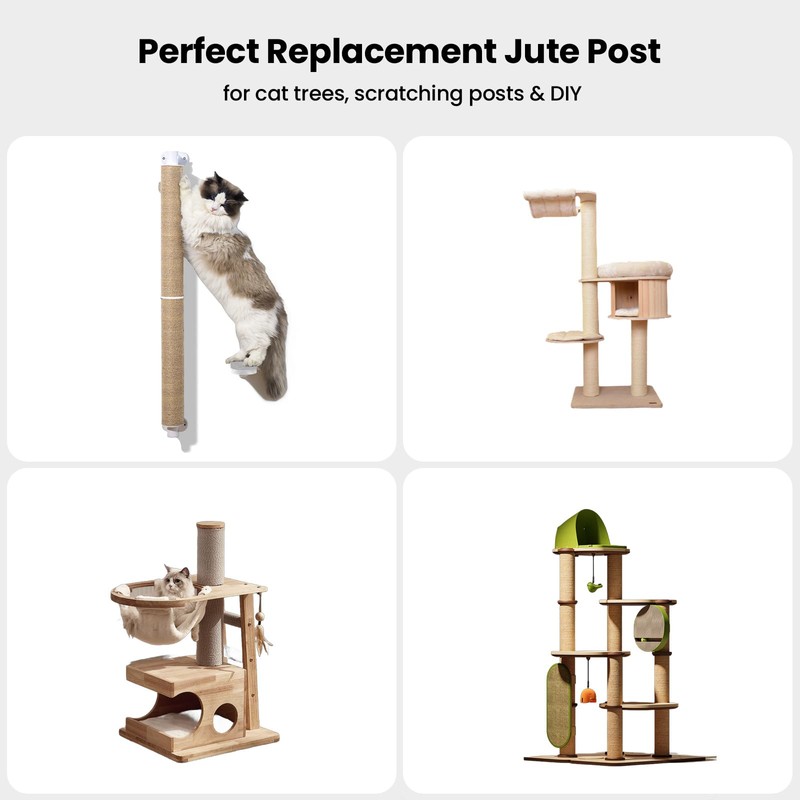 SVD.PET Scratching Post Replacement, 17" x 2.95" Jute Rope Tree