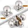 Probrico Brushed Nickel Square Door Knobs, Passage Door Knobs for