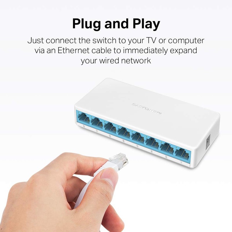 Mercusys MS108 Fast Ethernet Managed Switch (10/100) White – Network