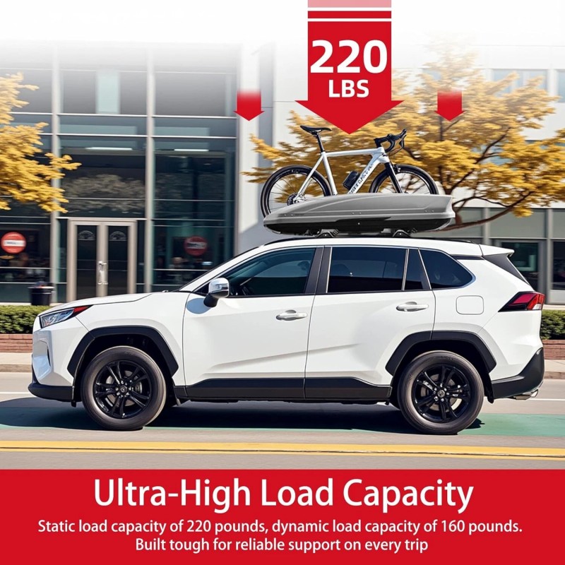 220lbs Lockable for Toyota RAV4 2019-2025 Roof Rack Rail Cross