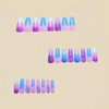24 Pcs Blue Purple Ombre Press on Nails Medium Square