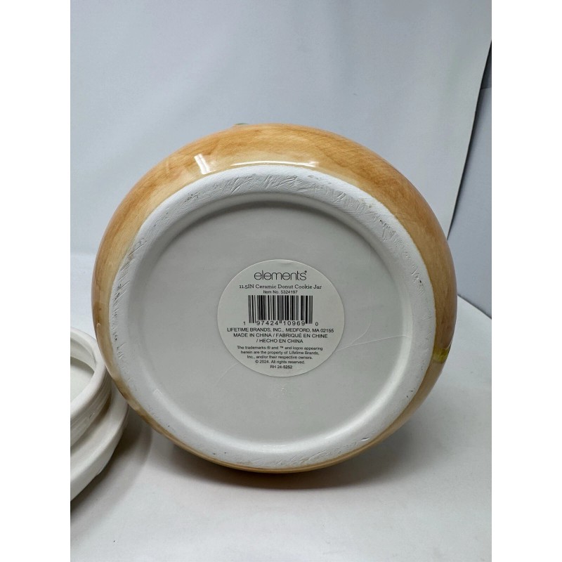 ELEMENTS NEW Large Ceramic Stacked DONUT COOKIE JAR Sprinkles Decor