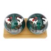 Top Chi Chiming Crane Baoding Balls with Bamboo Stand. (Small