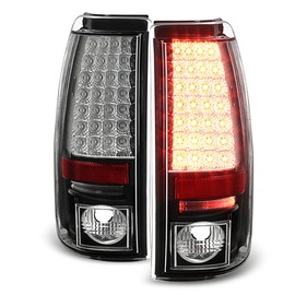 ACANII - For 1999-2002 Chevy Silverado 99-06 GMC Sierra Black LED Tail Lights Brake Lamps Replacement Driver & Passenger