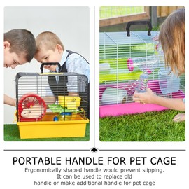Hemobllo 10pcs Detachable Pet Cage Handles for Easy Carrying Durable Plastic Cage Handles Ideal for Pet Travel - Plastic