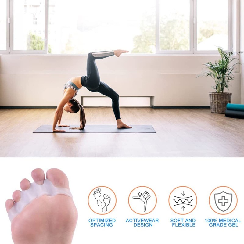 Toe Spacers(2 Pair), Gel Toe Separators to Correct Toes, Bunion