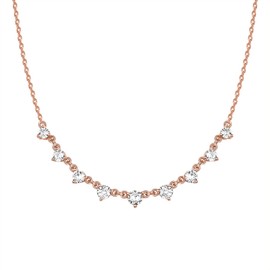 PAVOI 14K Rose Gold Plated Link CZ Necklace | Chain Necklaces For Women | Stacking Necklaces For Women