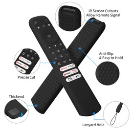 Hi Color Silicone Cover for TCL RC813 FMB1/RC923/RC902V Remote Protective Case Sleeve for TCL Smart TV Remote RC813 FMB1 Case Cover (Black)