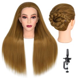WIGNEE Professional Cosmetology Mannequin Head with Synthetic Hair Blonde