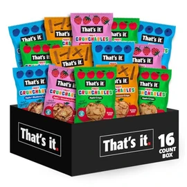 Thats it. Paquete variado de Fruit Crunchables, snacks de fruta para nios, 100  crujientes de fruta, de origen vegetal, sin OMG, sin gluten, sin...   