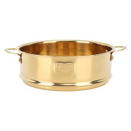 Steam Grid Double Ear 304 Stainless Steel Draining Design Steam Basket for Kitchen Buns Vegetable Gold