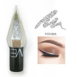 Glitter Eyeliner Liquid Eye Shadow Pearlescent Diamond Sequins Mini Fine Eye MakeUp Brush Smooth Liquid Eyeliner Shadow Matte Glitter Satin Mettalic Creamy Matte Eyeshadow Cosmetic - Color: 02