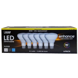 Feit Electric Dimmable Led BR 30 Flood 65W Soft White, 6 Count