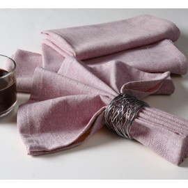Native Fab Solid Cloth Napkin Set of 4, 100% Chambray Cotton, Washable, Reusable Dinner Cloth Napkin 17x17 inches, Table Decor Napkins for Dinner, Events, Burgundy