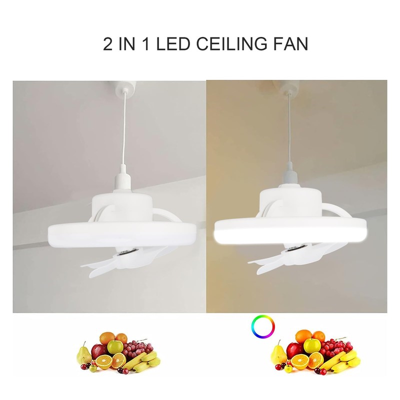 Ceiling Fan Light 360 Degree Rotatable Dimmable E27 Adjustable LED