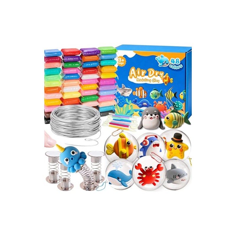 Air Dry Clay Set, 48 Colours Modelling Clay Air Drying
