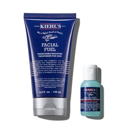 KIEHL'S Energising Moisturising Cream with Vitamin C & E and Chestnut Extract for Demanding Men's Skin, Face Cream, Facial Fuel Moisturiser, 125 ml + Free Facial Fuel Cleanser 30 ml