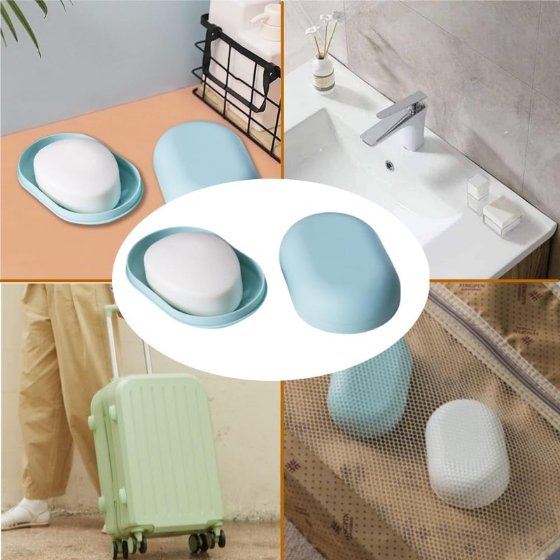 Four Plastic soap Dishes, Covered soap Dishes, Bathroom soap Stand.