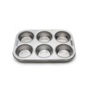 Fox Run 4867 Muffin Pan, 6 Cup, Stainless Steel