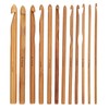 12Pcs Crochet Hook Cylindrical Carbonized Bamboo Needles Kit Sweater Knitting