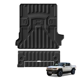 SMABEE Truck Bed Mat & Tailgate Mat for GMC Hummer EV Pickup Truck 2026 2025 2024 2023 2022 All Weather TPE Vehicle Bed Mat Cargo Trunk Liner Protection Interior Accessories Black
