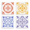 4Pcs Tile Stencils for Painting Floor DIY Crafts Reusable Plastic