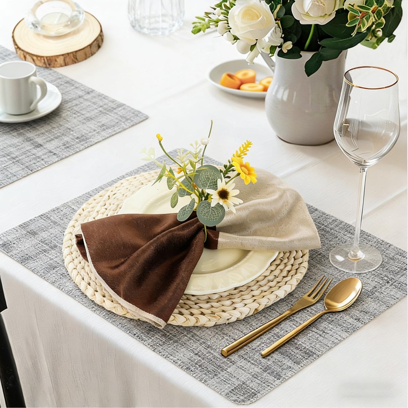 ReignSword 12 Pack Daisy Rustic Napkin Rings, Eucalyptus Leaves Flower