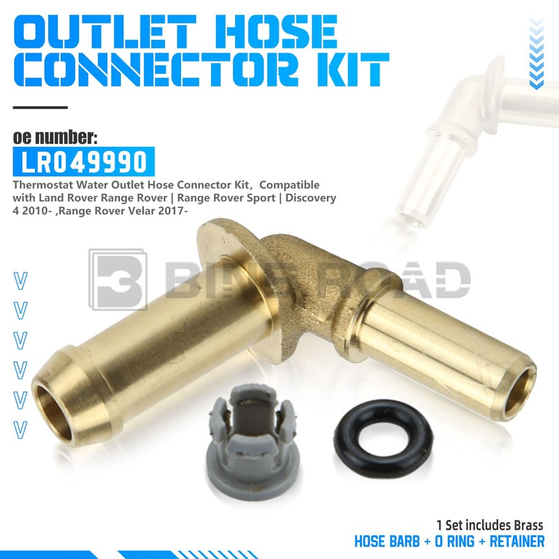 BINB ROAD LR049990 Thermostat Water Outlet Hose Connector Kit Compatible