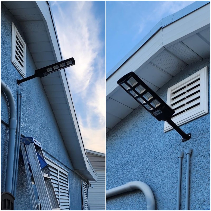 WYWNA Solar Street Lights Outdoor Waterproof, 6000K LED Dusk to