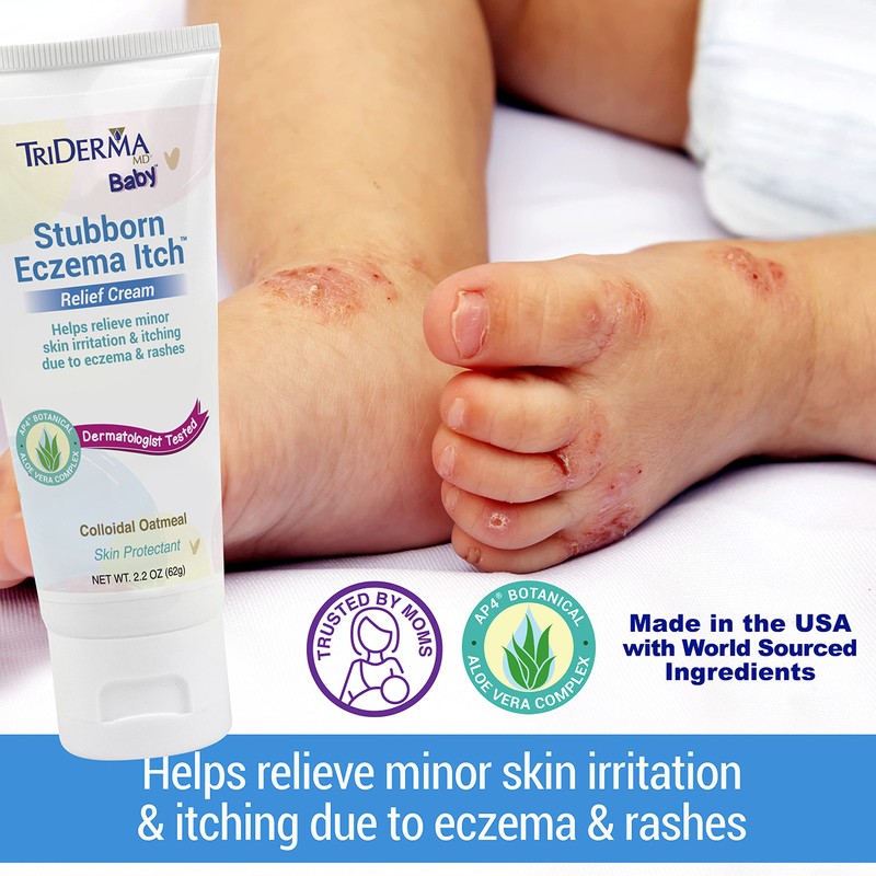 TriDerma Baby Stubborn Eczema Itch Relief Cream Soothing for Sensitive